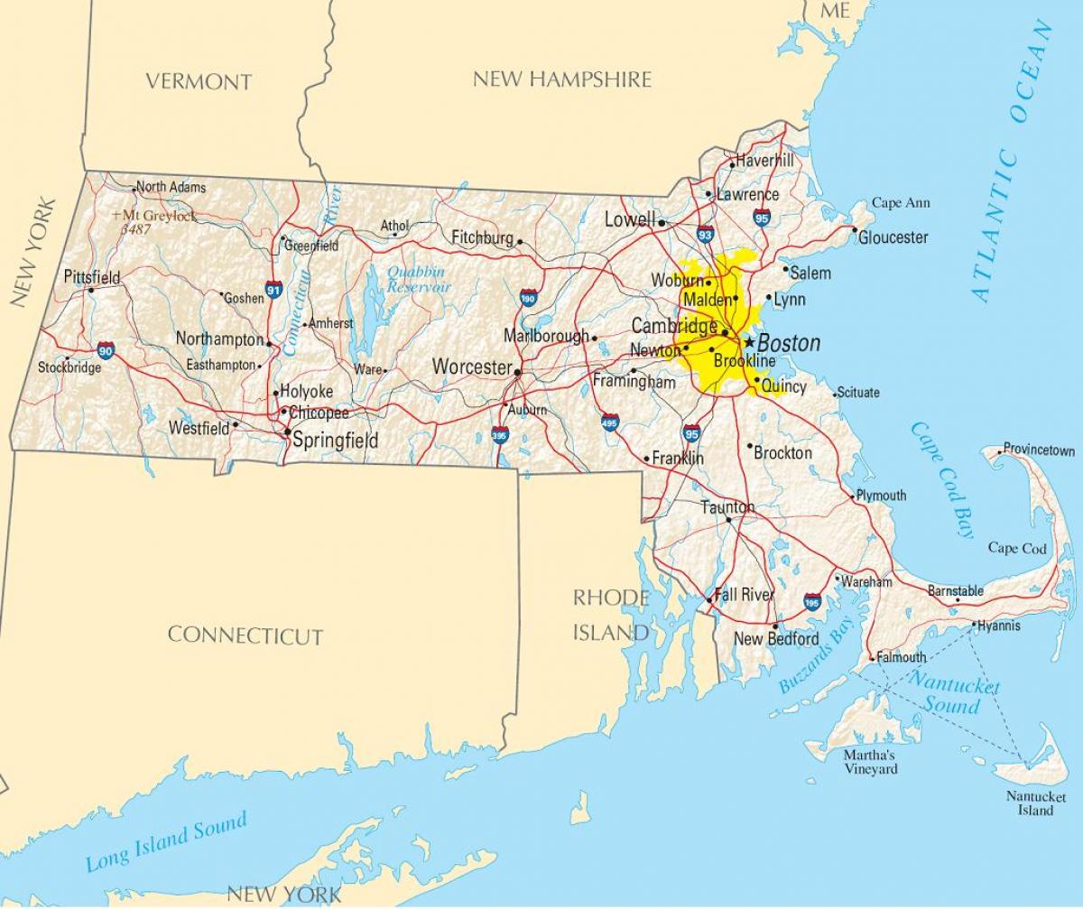 térkép Boston, usa