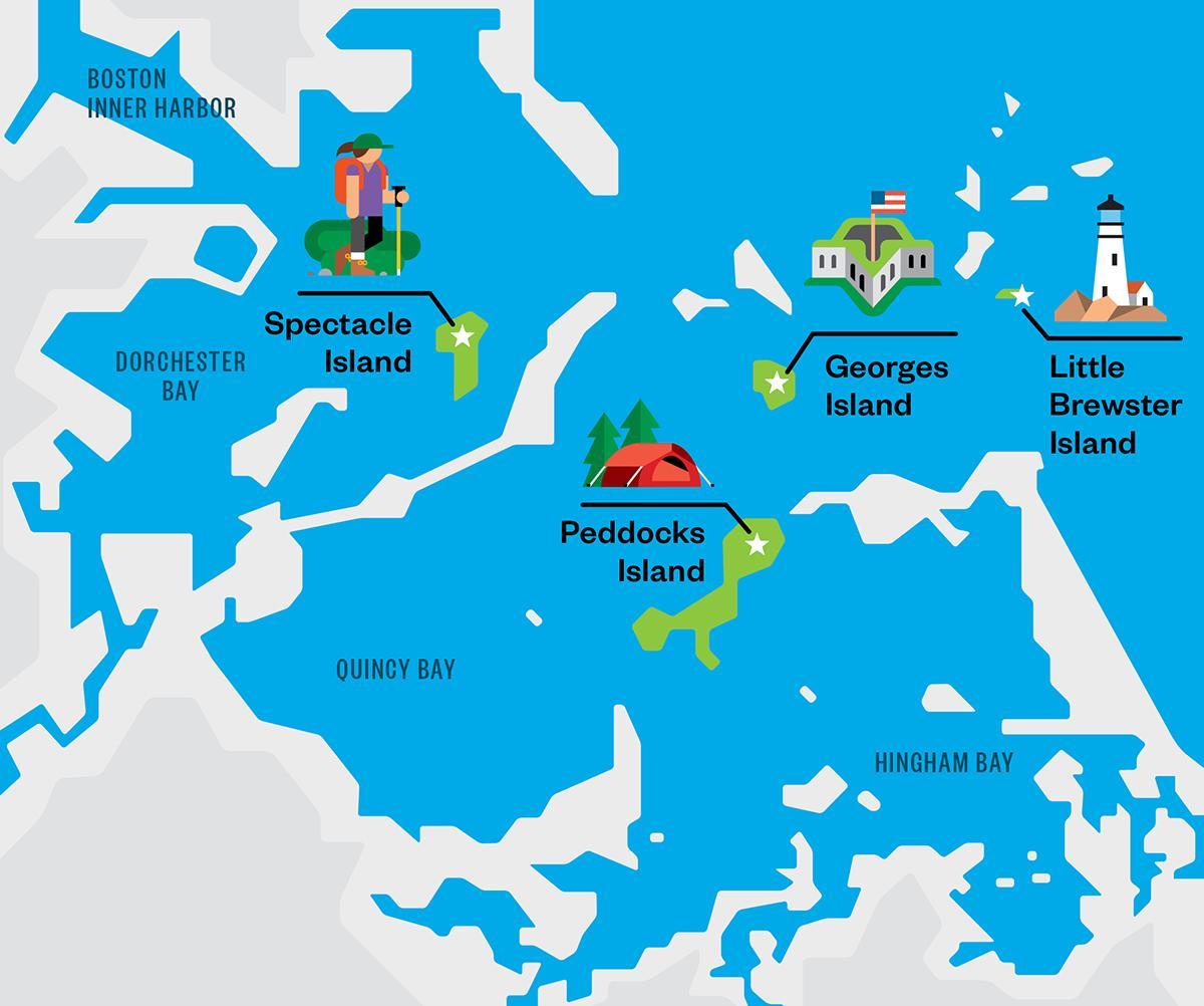 térkép Boston harbor islands