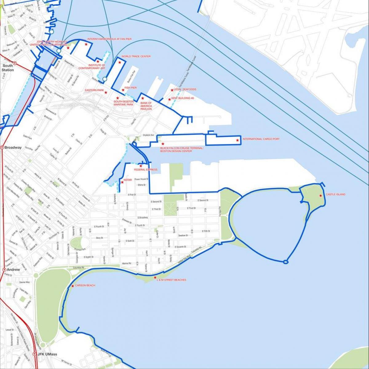 harborwalk Boston térkép