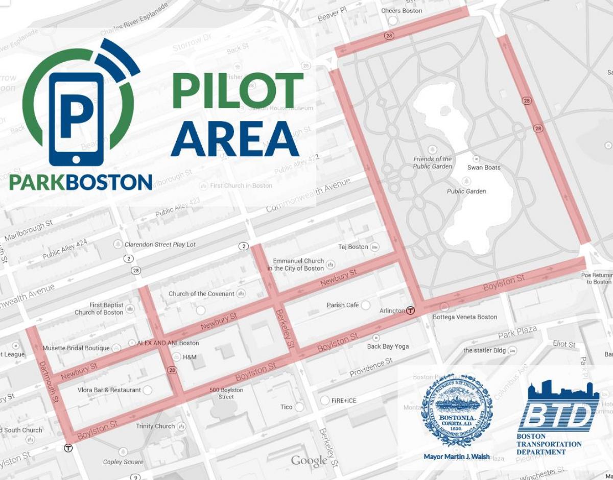 Boston parkolóóra térkép