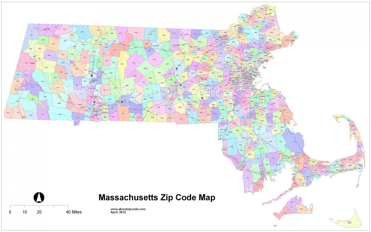 irányítószám térkép Bostoni