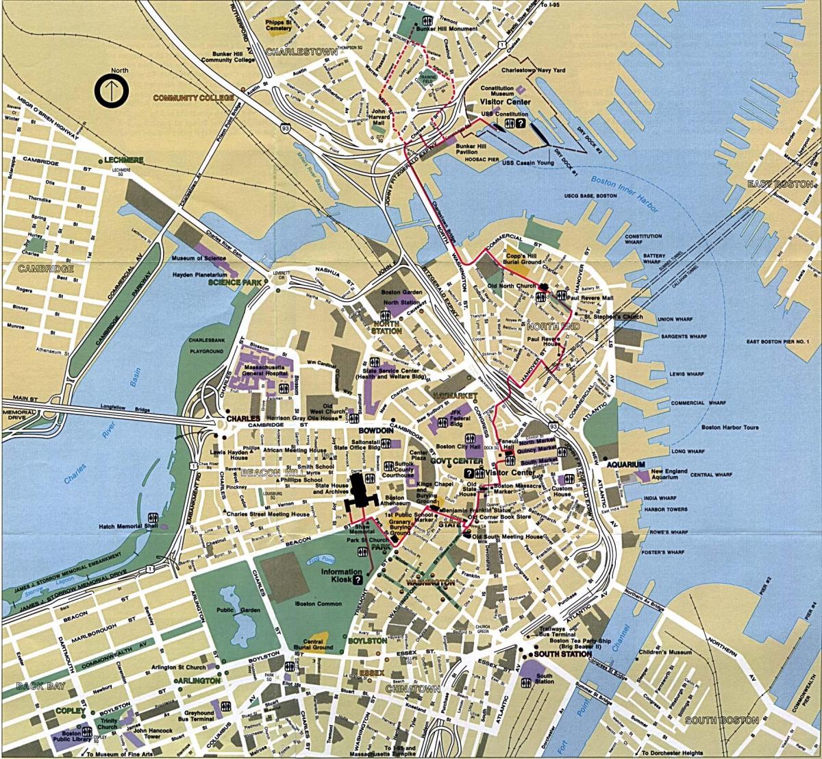 Boston city térkép