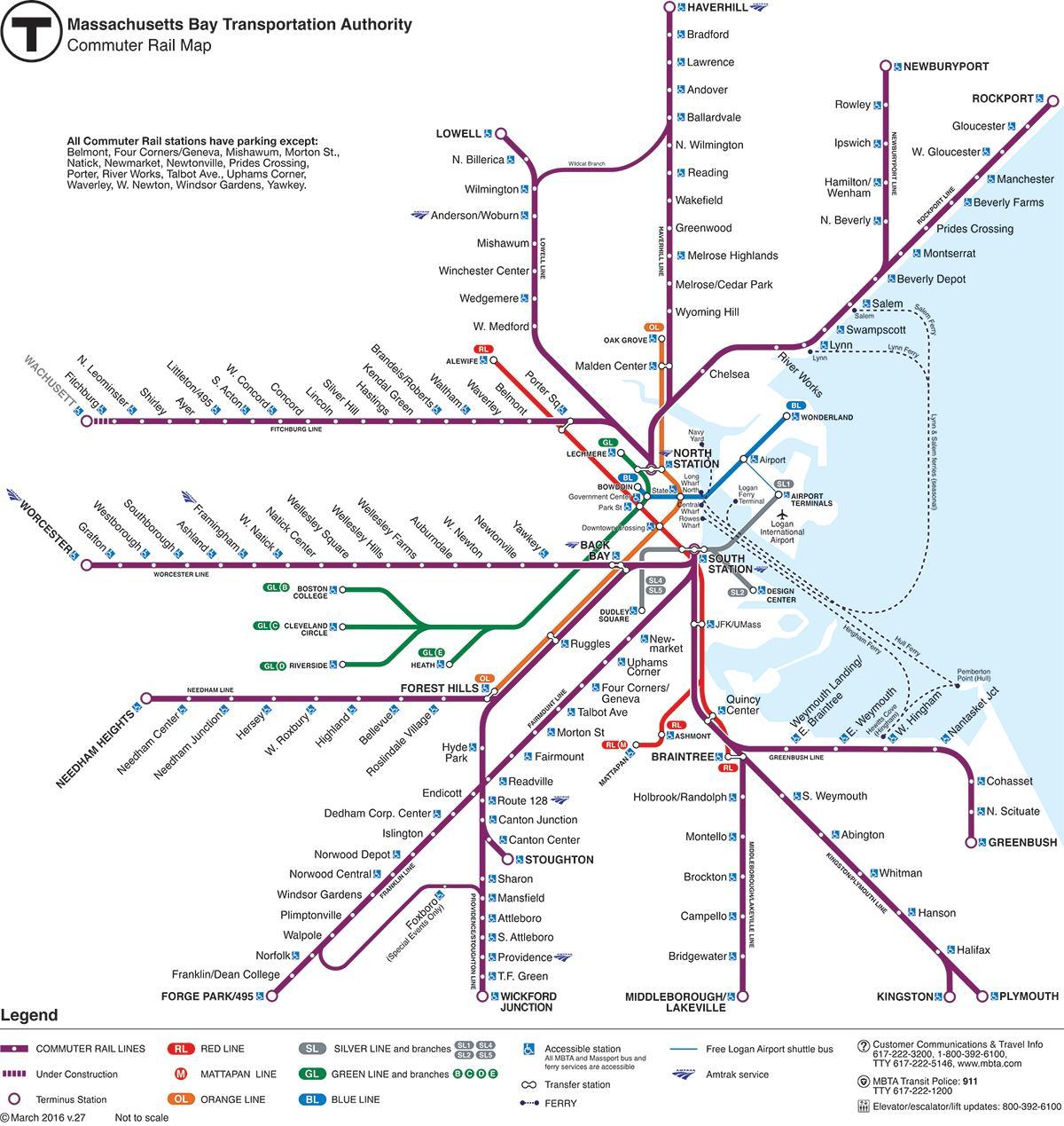 Boston pályaudvar térkép