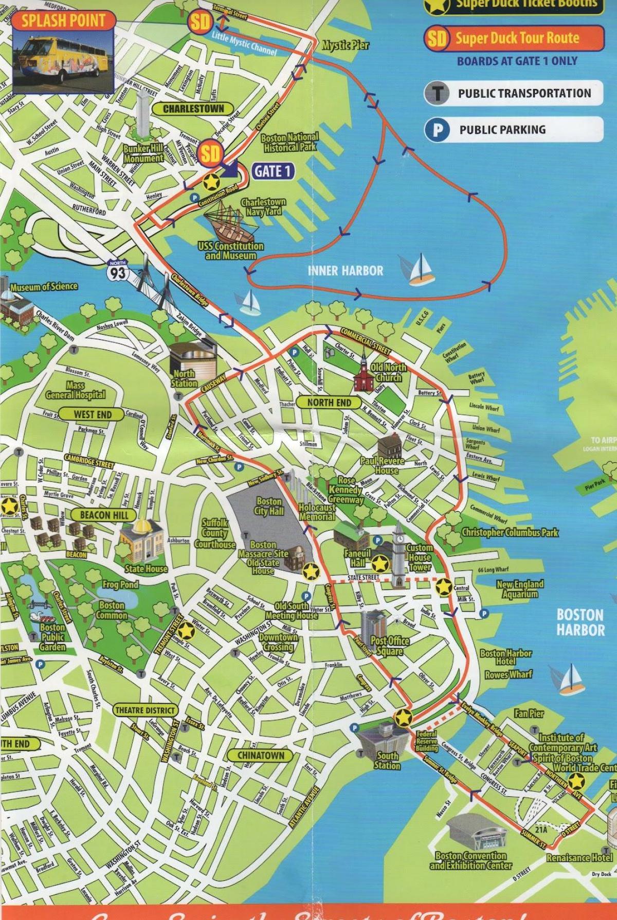 térkép Boston városnézés
