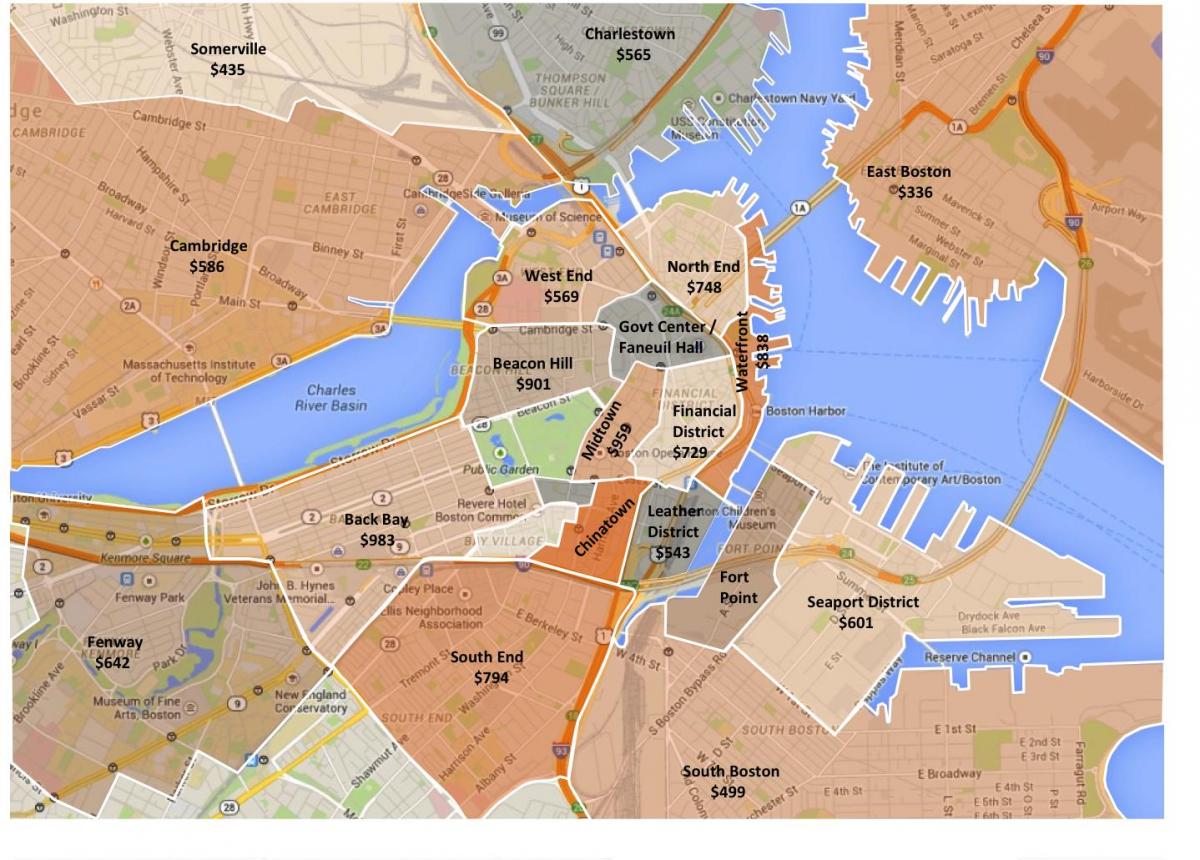 város Boston övezeti térkép