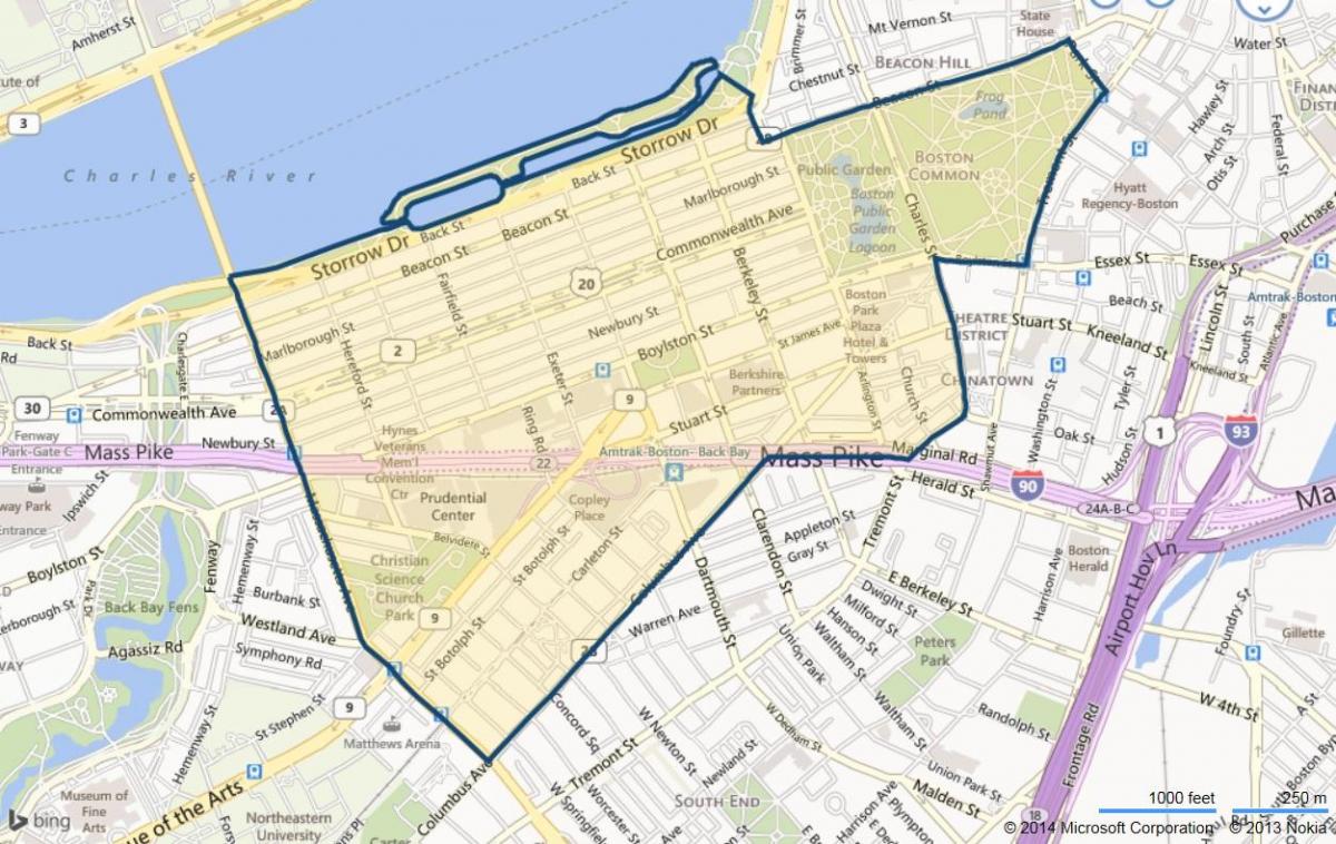 vissza Bay Boston térkép