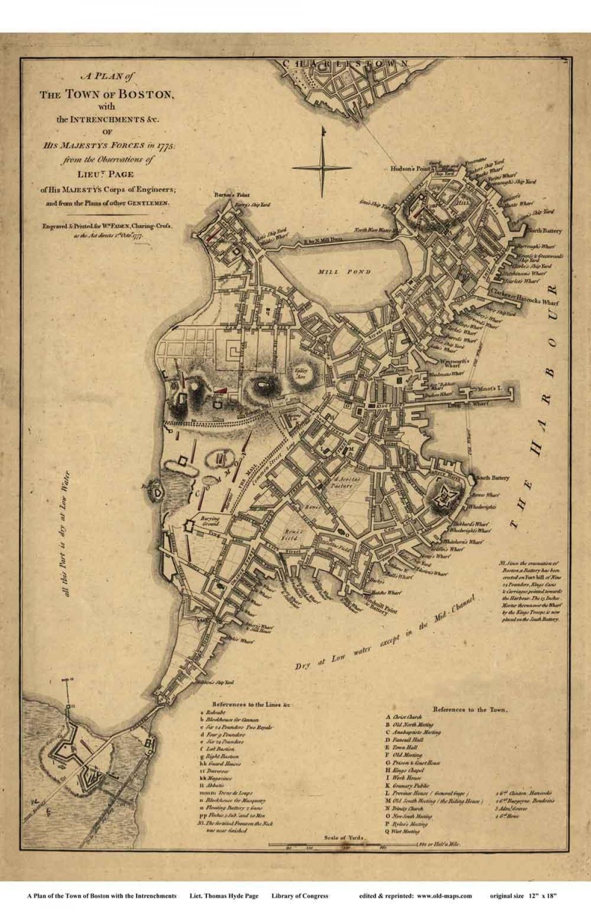 térkép történelmi Bostoni