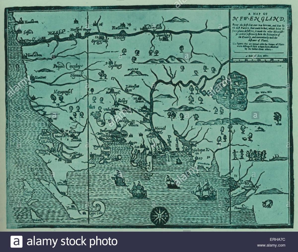 térkép Új-Anglia, usa