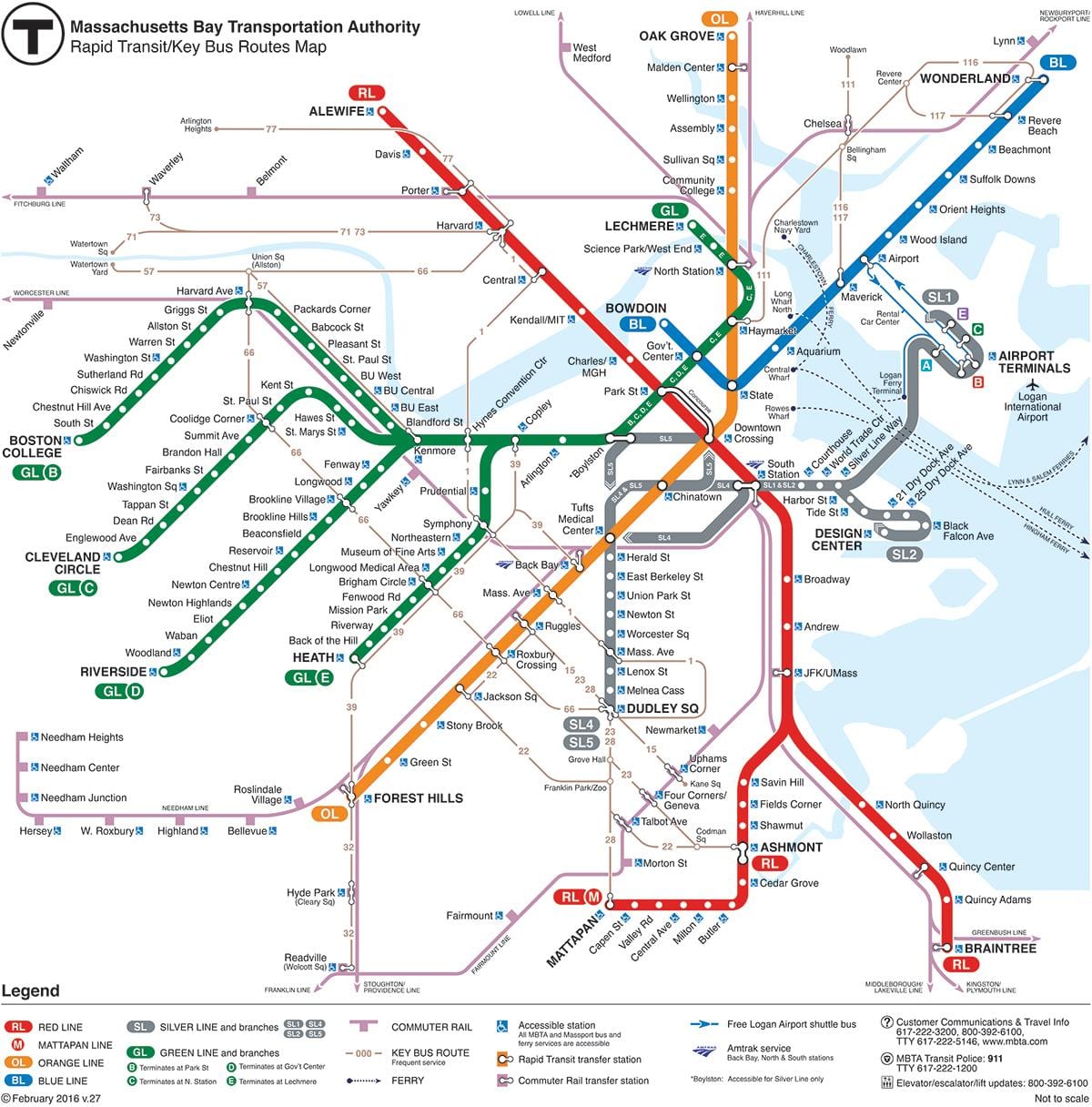 Boston metró területén térkép