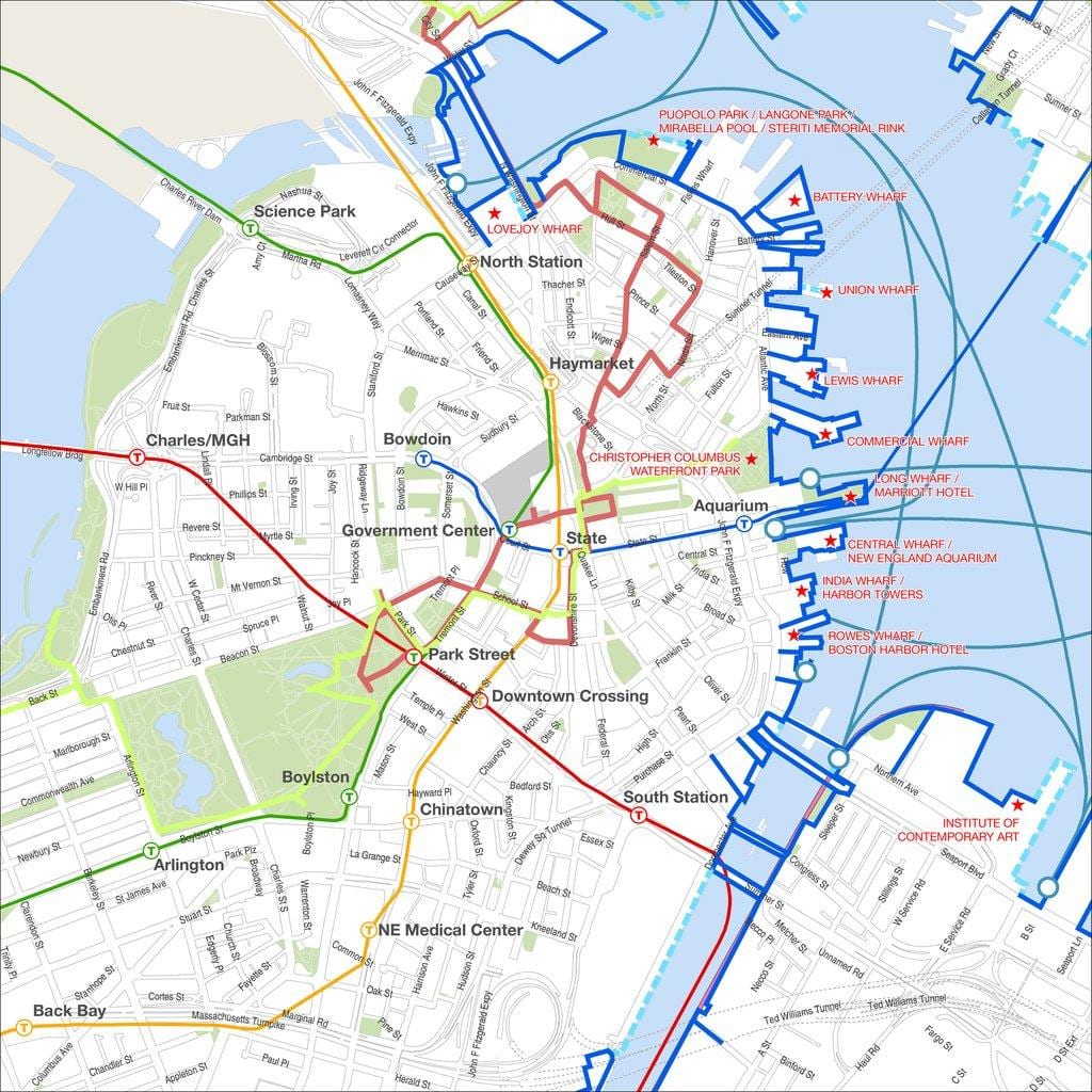 Boston túra térkép