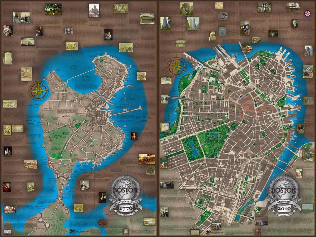 térkép Boston 1776