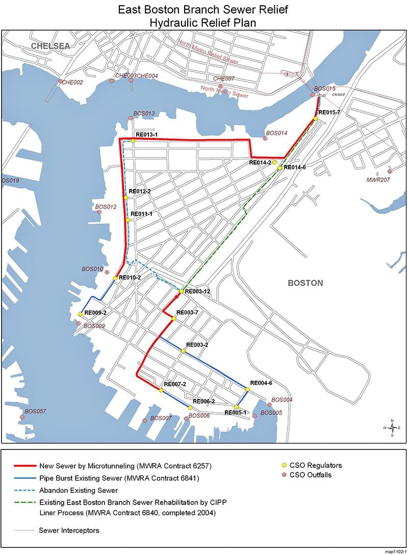 térkép kelet-Boston