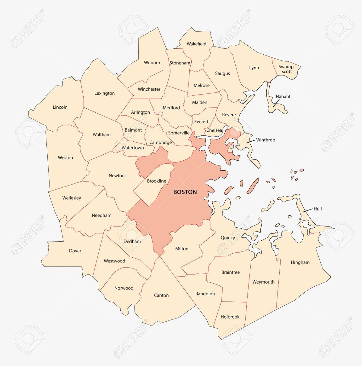 térkép Bostonban