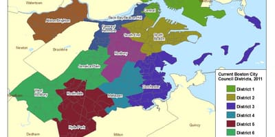 Térkép Boston városrészek
