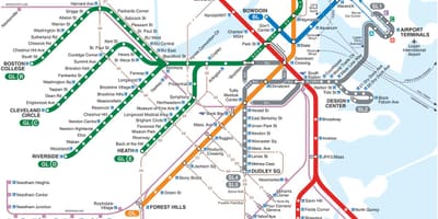 T a vonat Boston térkép
