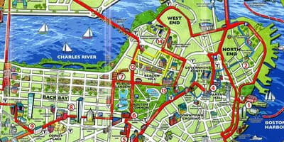 Turista térkép Bostoni