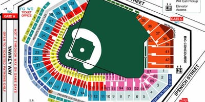 Fenway ülés térkép