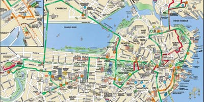 Boston hop on hop off kocsi túra térkép
