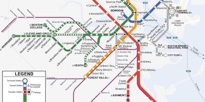 Narancssárga vonal Boston térkép