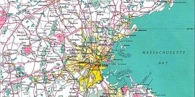 A térkép nagyobb Bostonban