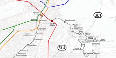 Silver line térkép Bostoni